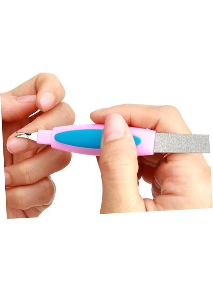 مبرد اظافر احترافي 2 في 1 - من الستانلس ستيل للمانيكير والباديكير و وقص الاظافر (مجموعة من 3 قطع) احجام مختلفة - Image 4